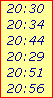 20:30

20:34

20:44

20:29

20:51

20:56