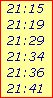 21:15

21:19

21:29

21:34

21:36

21:41