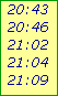 20:43

20:46

21:02

21:04

21:09